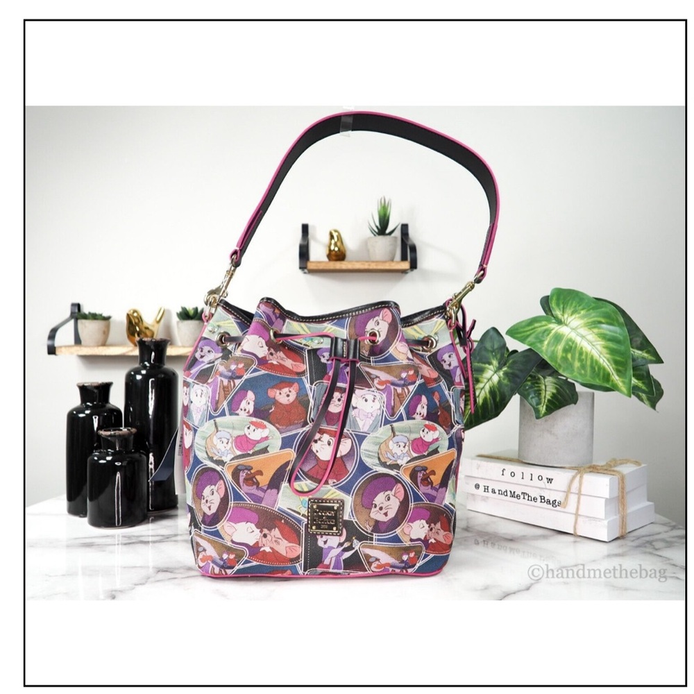 Dooney & Bourke Disney Rescuers Drawstring Tote Handbag Purse Bag